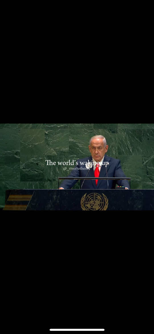 The moment when majority of delegates at the United Nations general assembly make a point of walking out when it’s Netanyahu’s turn to address them.  Lucky for them, they didn’t have to hear him say, ‘the recognition of a Palestinian state is madness, it is insane and we won’t do it.’  And go on to call countries who recognised Palestine, ‘a disgrace,’ as though he himself isn’t actively carrying out a genocide. #gaza #humanity #unitednations 