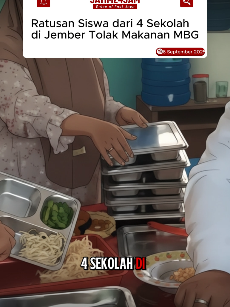 JATIM24JAM - Berbau Aneh, Ratusan Siswa dari 4 Sekolah di Jember Tolak Makanan MBG https://jatim-timur.tribunnews.com/jember/32672/breaking-news-berbau-aneh-ratusan-siswa-dari-4-sekolah-di-jember-tolak-makanan-mbg Sumber: tribunjatim ➖➖➖➖➖➖➖➖ Jawa Timur 24 Jam ~ Pulse Of East Java  ➖➖➖➖➖➖➖➖ Email: jawatimur24jam@gmail.com ©MEDIA KOMUNIKASI JAWA TIMUR  #jatim24jam #jawatimur #fyp #jember #mbg 