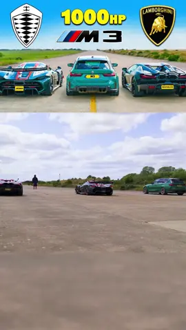 Part 2: Koenigsegg Jesko v Lambo Revuelto v 1,000hp BMW M3: DRAG RACE #carwow #drag #race #launch #launchcontrol #sound