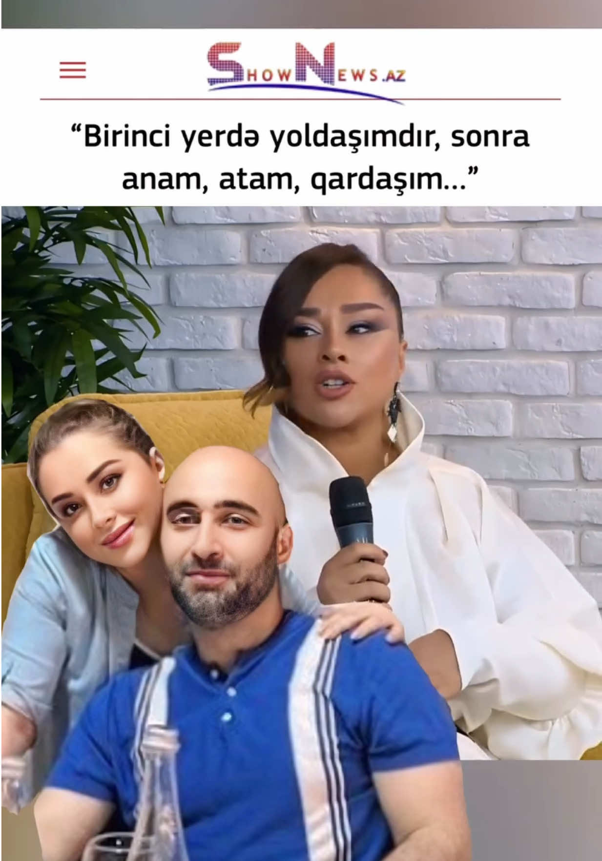 Müğənni Xatirə İslam həyat yoldaşı Fəxrəddin Musazadə  haqda maraqlı açıqlama edib.  oz.aramizda verilişində qonaq olan sənətçi cəsarətli açıqlama edib. O, həyat yoldaşını valideynlərindən, bacı və qardaşından öndə tutduğunu bildirib. #xatireislam #xatirəislam #isaşükürov