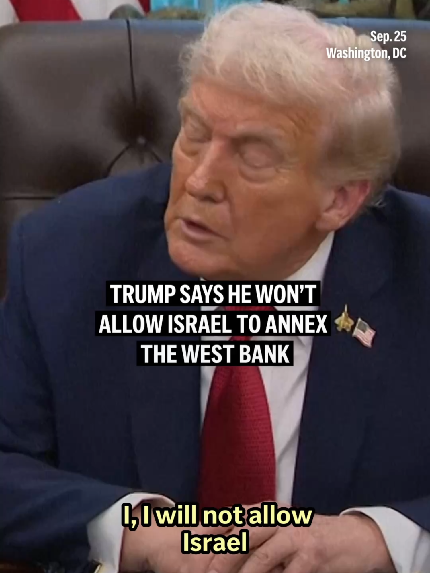 President Donald Trump vowed Thursday not to allow Israel to annex the occupied West Bank, offering strong assurances that he’d block a move that Arab leaders in the region have staunchly opposed. #trump #netanyahu #westbank #gaza #israel