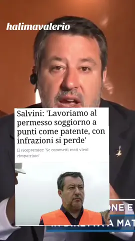 Come Lega e governo stiamo lavorando a un permesso di soggiorno a punti come la patente di guida così se commetti reati o infrazione ti tolgo i punti e alla fine vieni rispedito nel tuo paese