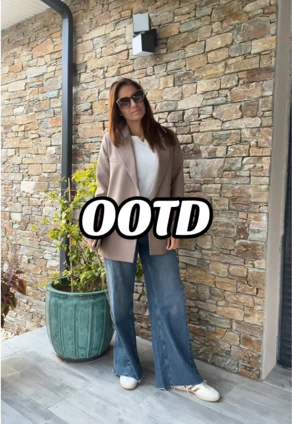 Friday Outfit  Un blazer un jean et des samba  #dailylook #dailylook #autumnoutfits #brownoutfits #ideedelook 