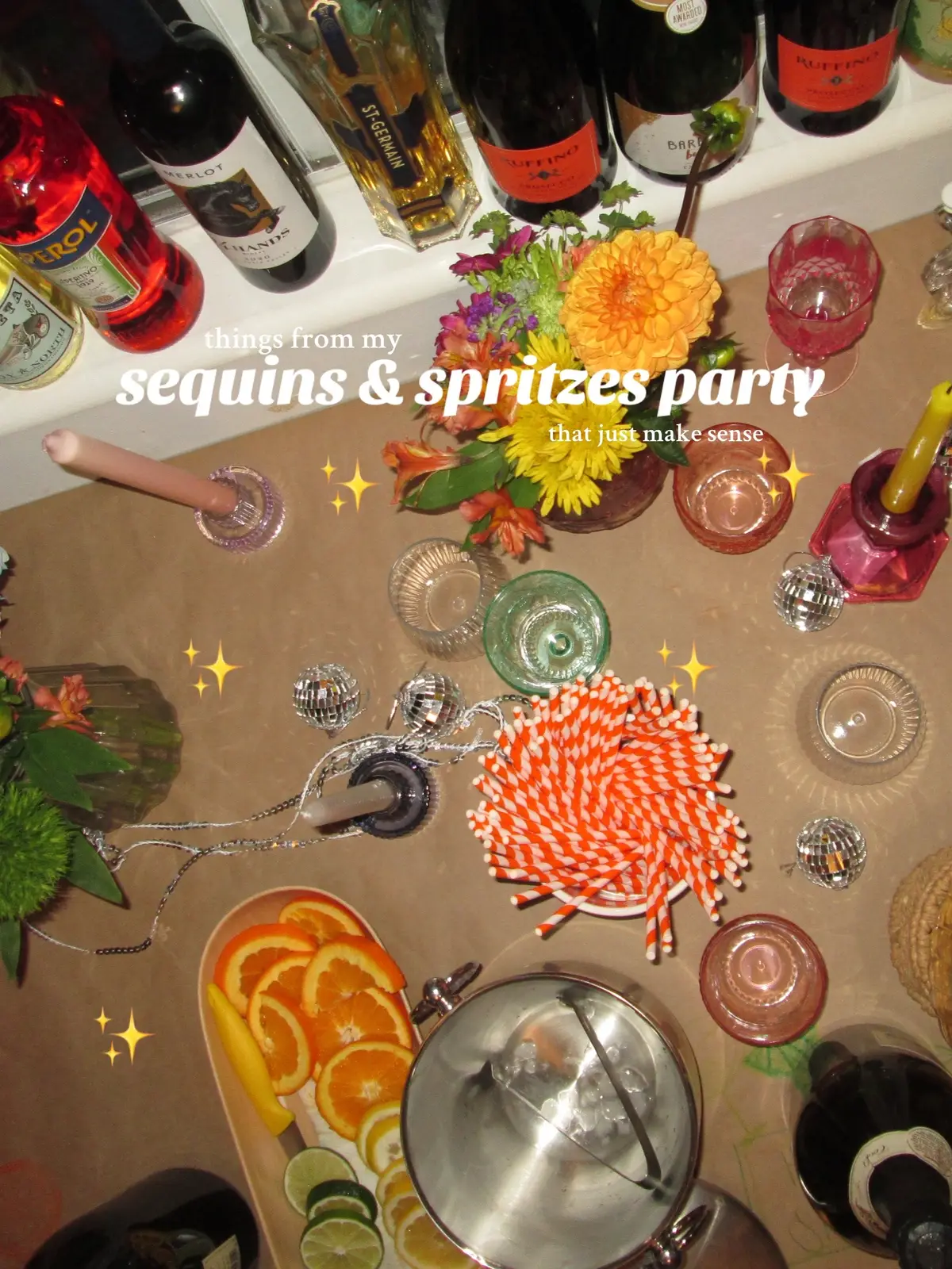 loooved all the little details!! #hosting #partythemes #hostinghacks #sequinsandspritz 