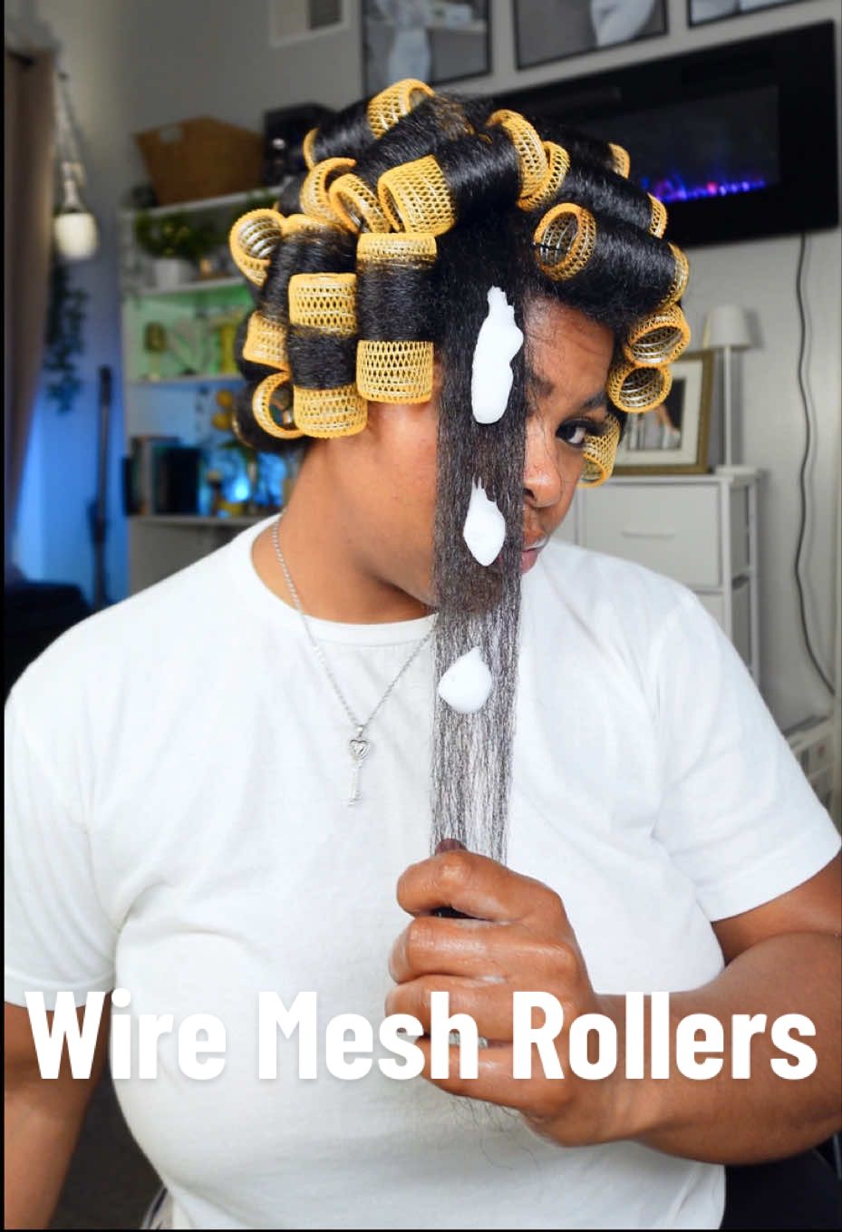 Here’s how I do my Wire Mesh Roller Set! Full tutorial on.. you know where to find it. 😍😍 I am the Rod and Roller Set Queen. Products are linked under the full video, I could not find them on TikTok shop unfortunately.  #wiremeshrollers #rollerset #naturalhairinfluencer #heatlesshairstyles #naturalhaircommunity 