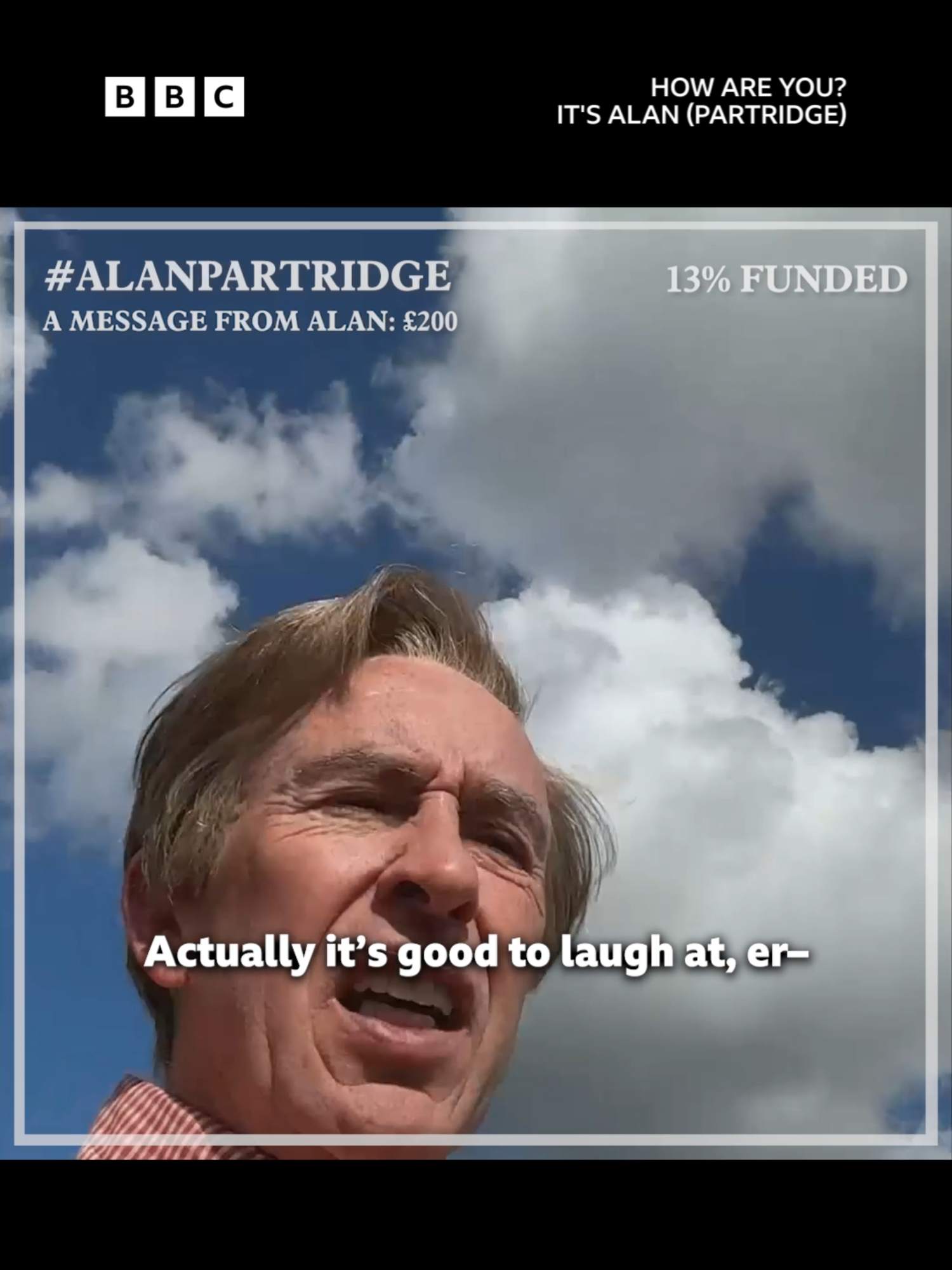 Keep up the good work, Julie... 💪 Alan Partridge is raising funds to bring his new TV show to life by offering personalised videos to fans. #AlanPartridge #HowAreYouItsAlanPartridge #Crowdfunder #Comedy