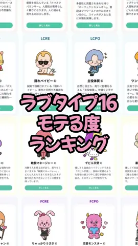今流行りのラブタイプ診断16！モテる度ランキング❣️あなたは何位？😆🌟#ラブタイプ診断 #忠犬ハチ公 