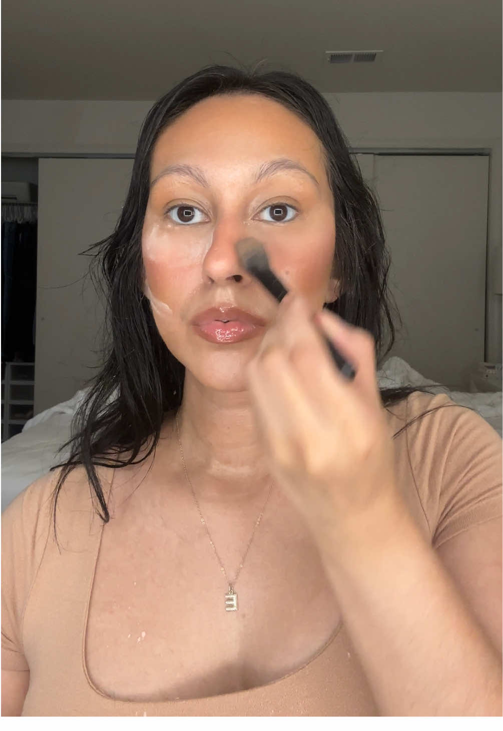 #grwm #fyp #foryou #makeuptutorial #patricktabeauty Used @e.l.f. Cosmetics Halo glow liquid filter in shade 3.5 medium, @makeupbymario concealer, @Patrick Ta Beauty Not too much blush, @tarte cosmetics creasless setting powder in pink 