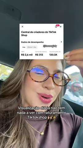 Tiktokshop não tem nada a ver com visualização diária, é graças a Deus haha confia no processo e vai amiga!! 🙌🏼✨#tiktokshop #tiktokshopcreator #criacaodeconteudo #creator 