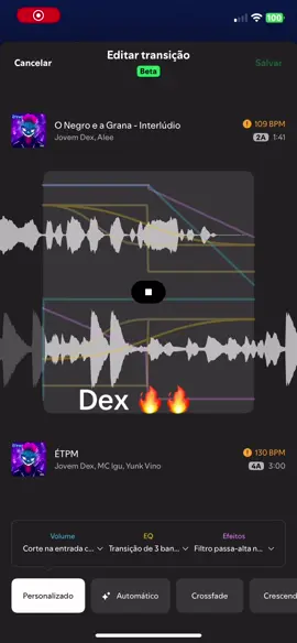 Jovem Dex transição Spotify mixar #jovemdex #spotifymix 