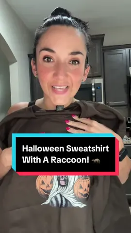 Super cute! Now I just need the weather to cooperate! #raccoon #halloween #sweatshirts #halloweensweatshirt 