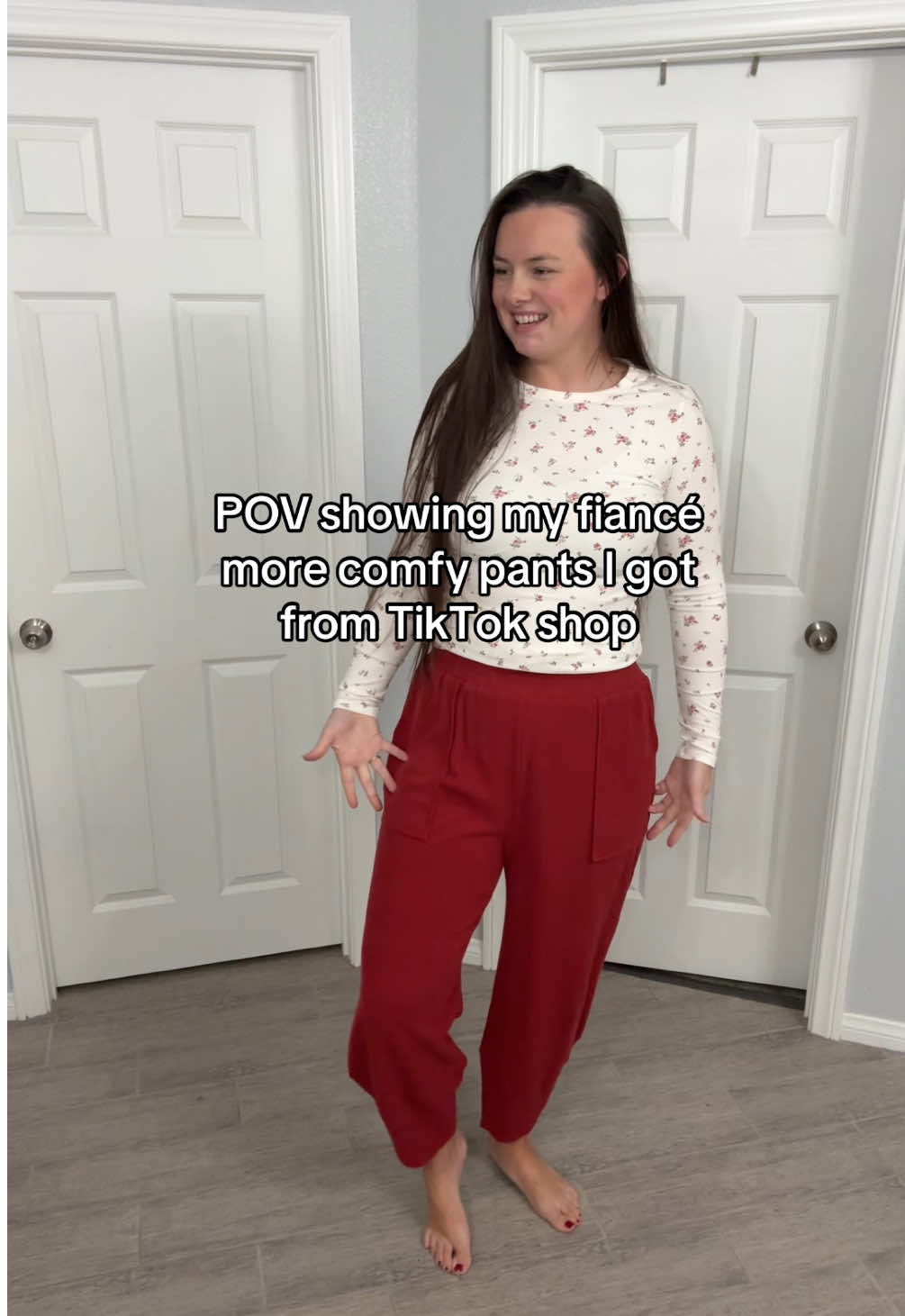 He doesn’t understand my love for cute comfy pants 🤦🏻‍♀️😂  These pants feel like sweatpants but look so much cuter 😍 #stayathomemom #comfyclothes #outfitoftheday #tiktokshopfinds #momoutfit 