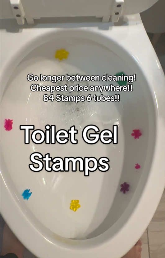 Wanna be able to go longer in between toilet cleanings?!? Lowest price anywhere!! 84 stamps 6 tubes!! #toiletstamp #toiletgel #toiletgelstamp #toiletcleaning #cleaningtok 