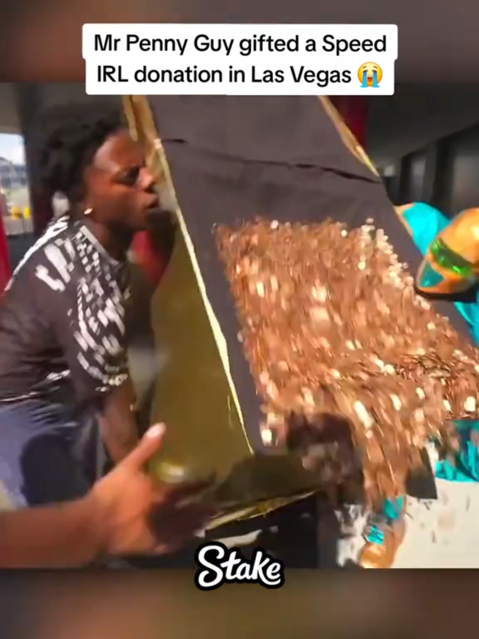 Mr Penny Guy gifted a Speed IRL donation in Las Vegas 😭 #ishowspeed #fyp 