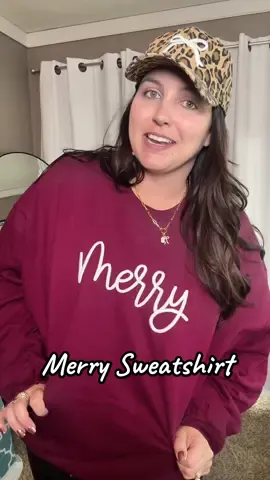 Festive & cozy ✨ This embroidered Merry sweatshirt is the perfect mix of simple and holiday chic. Soft, comfy, and easy to style for all your Christmas outings or just sipping cocoa at home 🎄❤️ #MerryAndBright #sweatshirt #crewneck #HolidayCozy #christmasstyle  @PoppyRosePrintCompany 