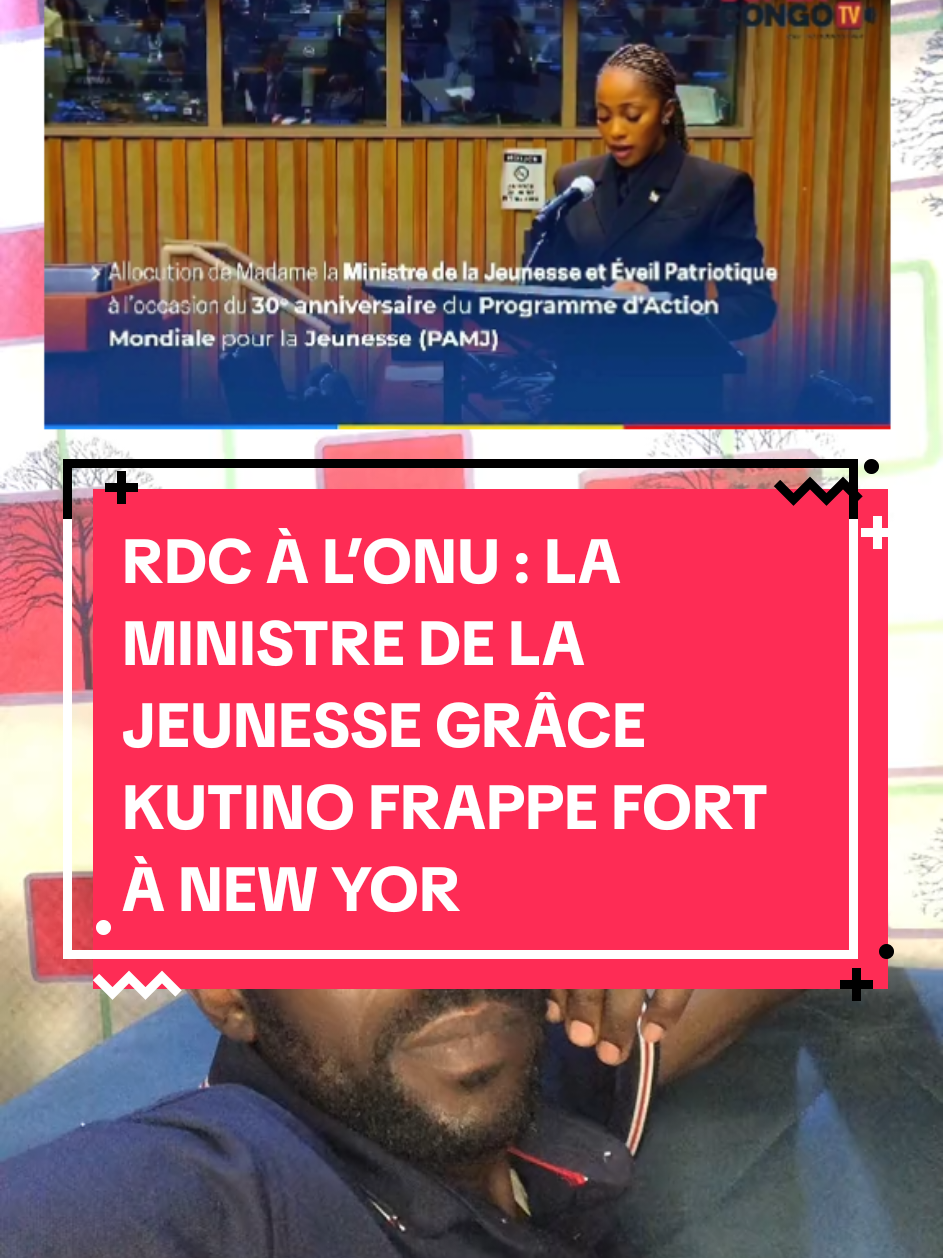 RDC À L’ONU : LA MINISTRE DE LA JEUNESSE GRÂCE KUTINO FRAPPE FORT À NEW YORK#citation #politique #information #republiquedemocratiqueducongo #pourtoii 