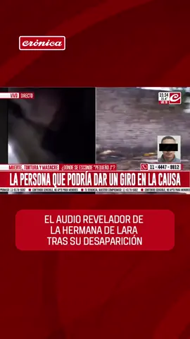 🔴 SIGUEN AMENAZANDO A AGOSTINA 🔊 En exclusiva, compartimos el audio de Agostina, hermana de Lara, la adolescente de 15 años asesinada junto a sus amigas en Florencio Varela. 🎙️ La grabación corresponde a una conversación que mantuvo el domingo con una amiga, en la que ya hacía referencia a la desaparición de la menor. #FlorencioVarela #JusticiaPorBrenda #JusticiaPorLara #JusticiaPorMorena