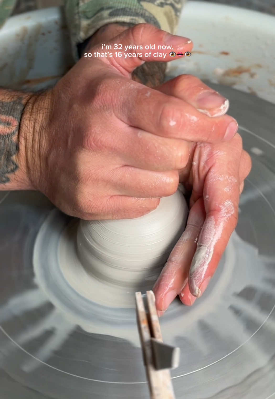 16 years of clay 👁️👄👁️ #pottery #asmr 
