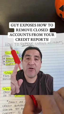 Guy exposes how to remove closed accounts from your credit reports! If you need help with your credit, comment “HELP” below ⬇️ 
