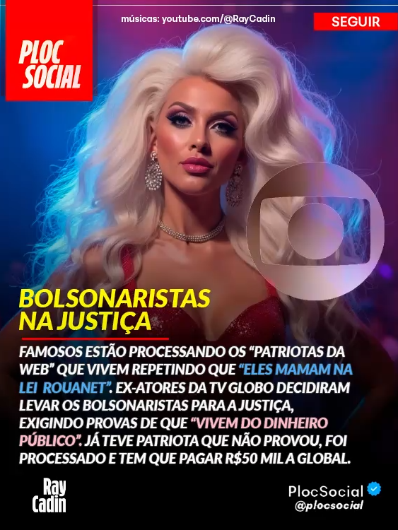 🇧🇷🤣BOLSONARISTAS PROCESSADOS NA JUSTIÇA: Famosos estão processando os “patriotas da Facebook” que adoram repetir que “eles mamam na Lei Rouanet”. Ex-atores da TV Globo decidiram levar os bolsonaristas para a justiça, exigindo provas de que “eles vivem do dinheiro público” ou 