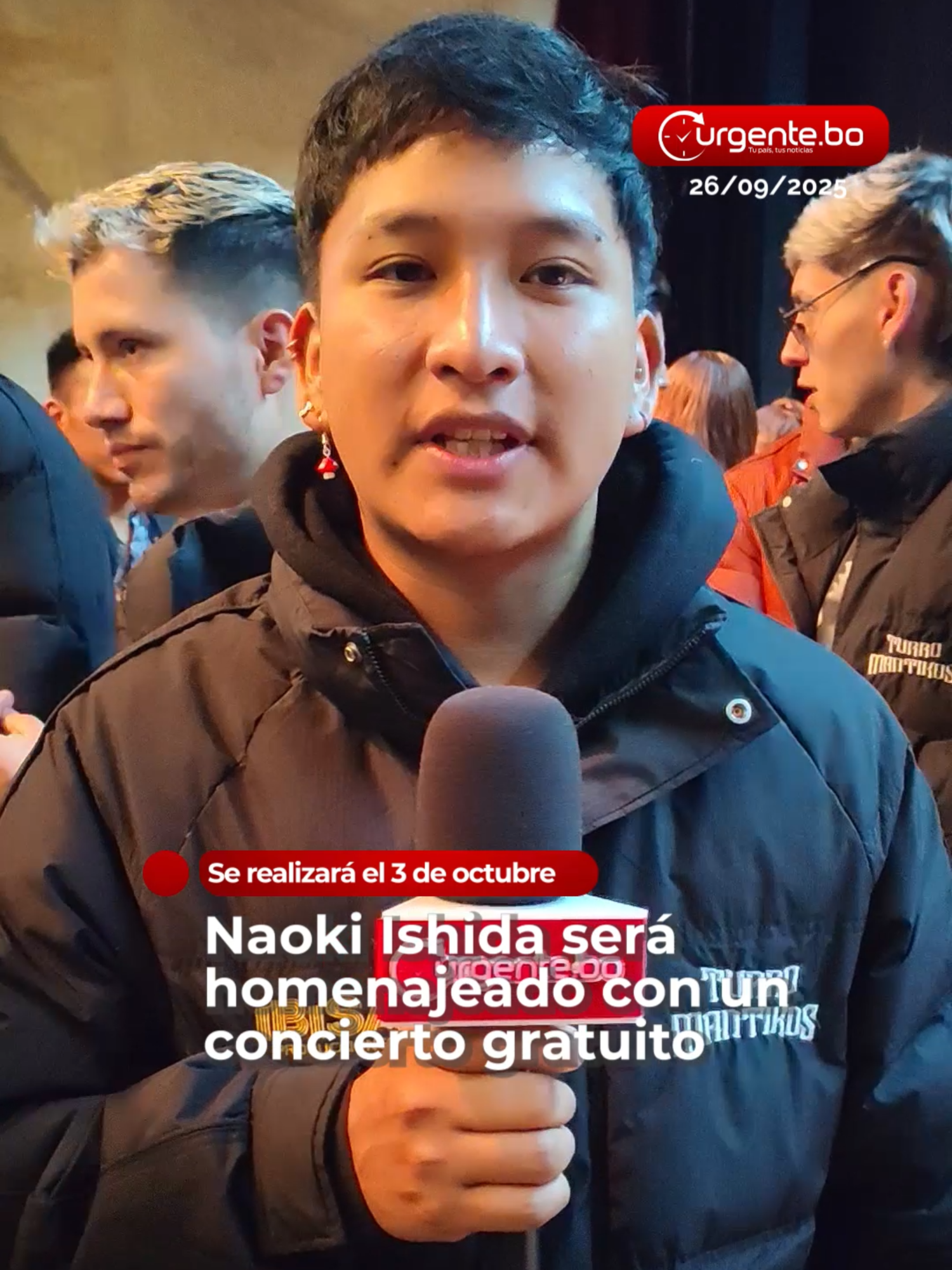 #Urgentebo |  Naoki Ishida, vocalista del grupo Explosión Cumbiera, será homenajeado a través un concierto gratuito organizado por IBISA Producciones junto a la secretaria Municipal de Culturas de la Alcaldía de La Paz. El objetivo es mantener viva la memoria del talentoso cantante. #naokiishida #CumbiaconSabor #ExplosionCumbiera #Turromantikos #CartelQ'mbiero #JhonnyysuAgrupaciónClaros #Kakones#ibiza #LaPaz