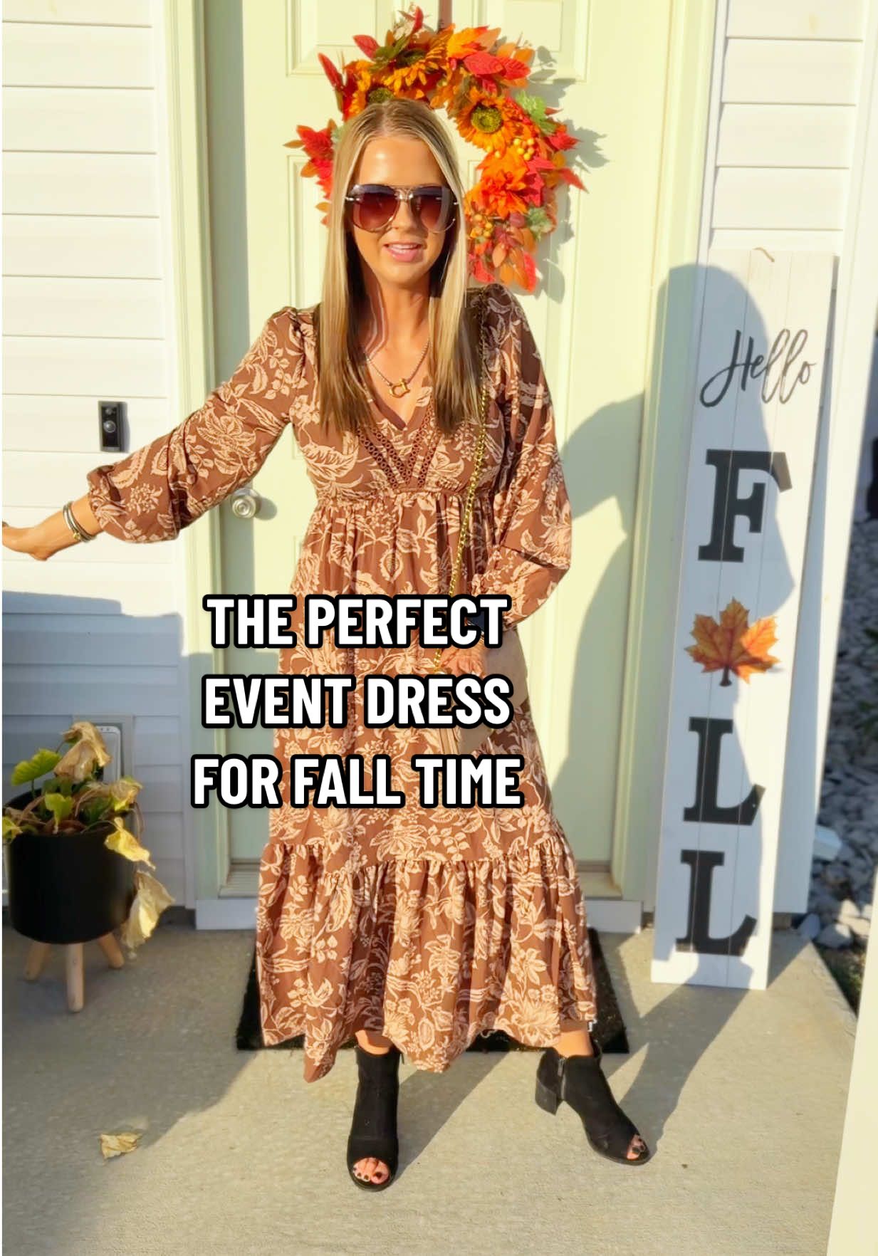 This would be perfect for a fall event or wedding guest!!! #fallfashion #falldresses #dress #tiktokshopcreatorpicks #fashiontiktok 