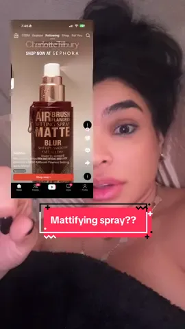 Are we doing matte again? Say yes #charlottetilbury #mattifyingspray #mattemakeup #mattespray 