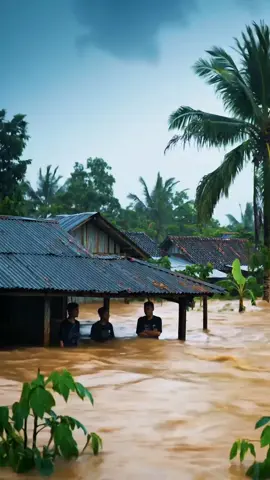 Suasana Rumah Warga Saat Banjir Besar Menelan Desa #waspadabencana #banjir #fyp 