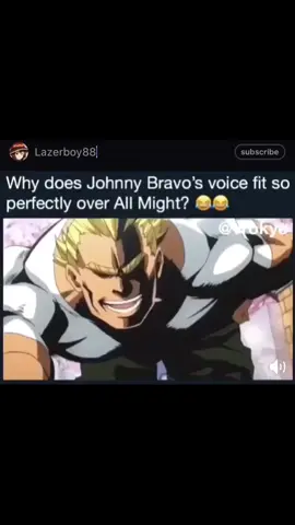 I found this gem in the deep depths of my gallery. I KNEW All Might looked familar!! #myheroacademia #allmight #johnnybravo #Edit #Anime 