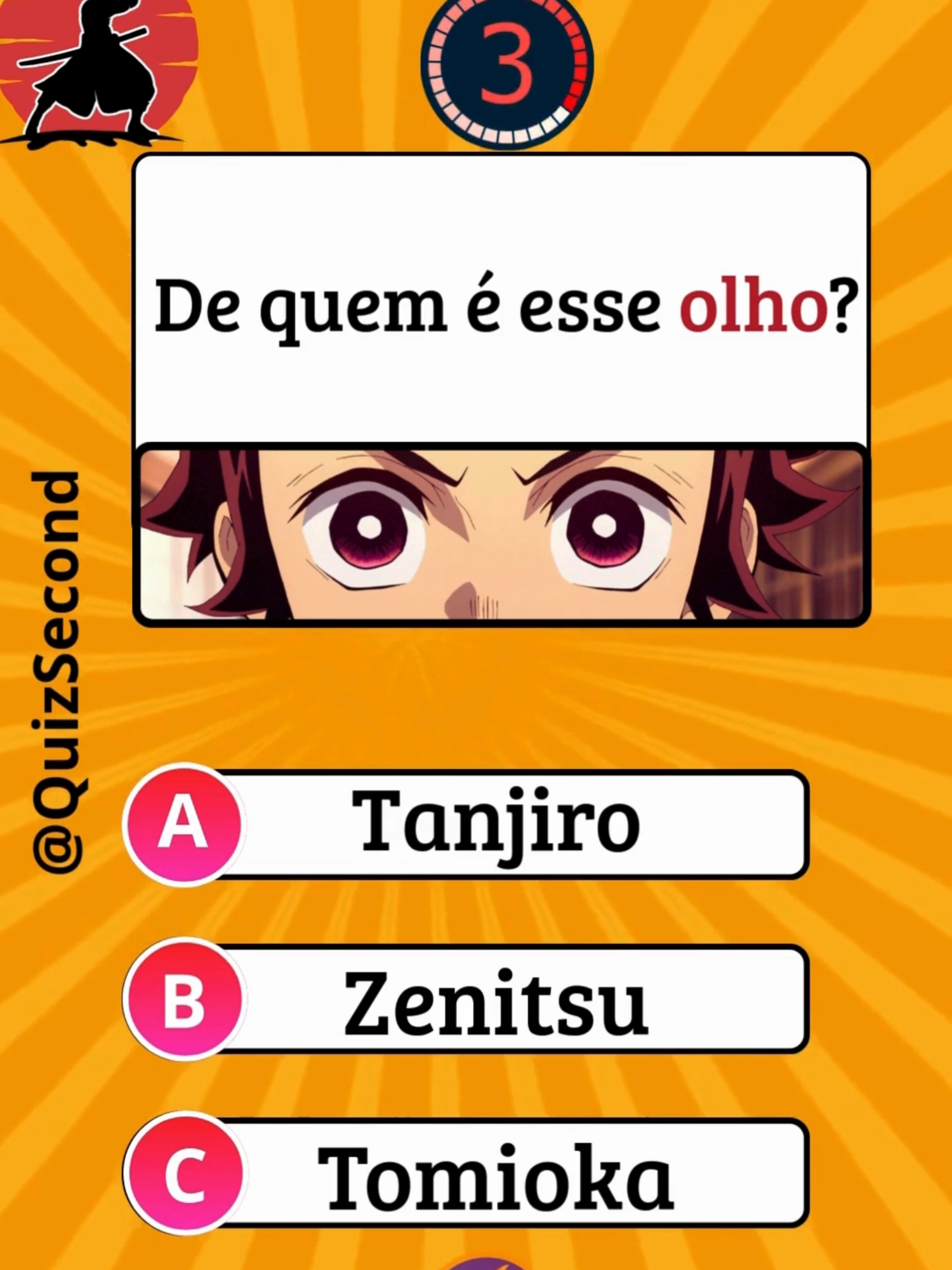 QUIZ Demon Slayer: Desafio! Qual é o personagem só pelo olho? 🔥 | Demon Slayer  “Teste seus conhecimentos com esse QUIZ Demon Slayer! 👁 Você consegue adivinhar cada personagem só pelo olho? ⚡ Desafio para verdadeiros fãs! Comente quantos você acertou e marque seus amigos para tentar também! 🔔 Siga o canal para mais quizzes, desafios e conteúdos de anime!” #anime #demonslayer #pravoce #fyp #quiz