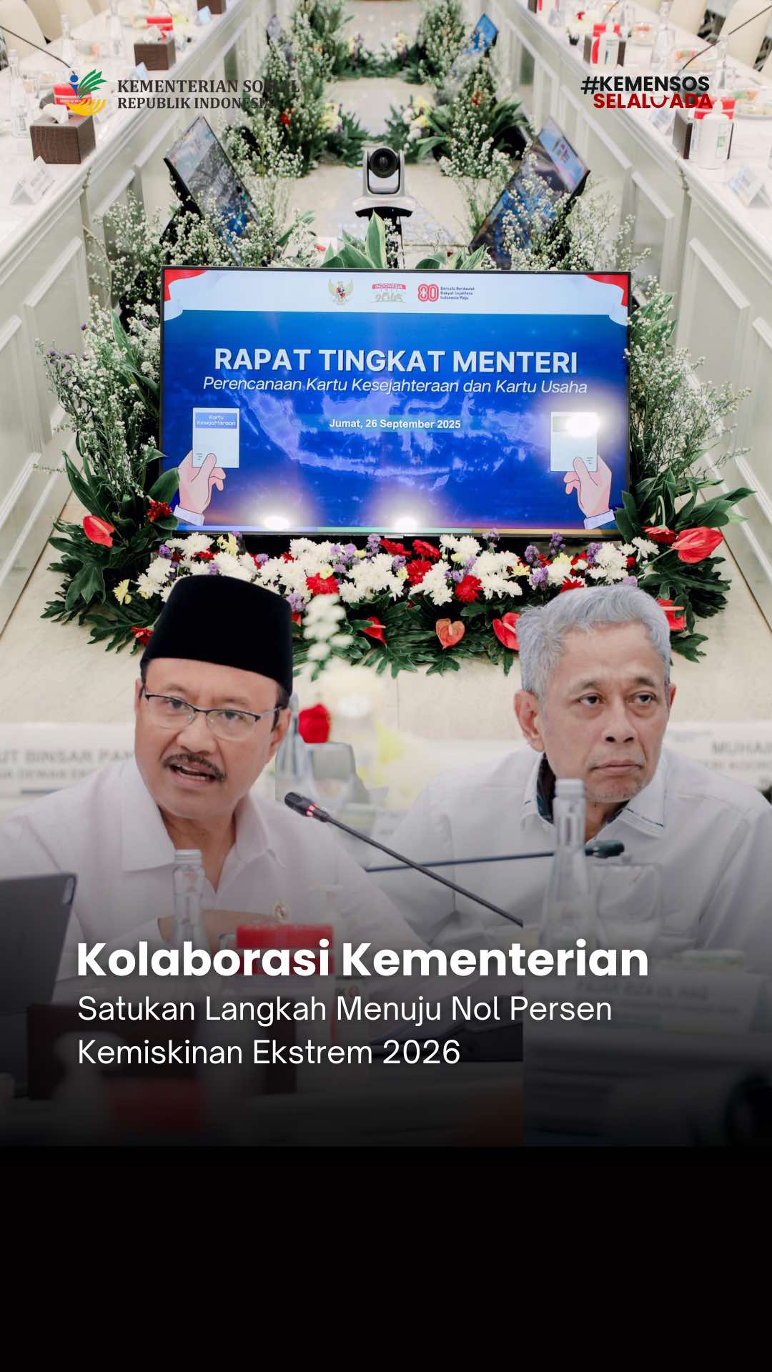 Sebagai langkah nyata menuju target kemiskinan ekstrem 0% 2026, pemerintah memperkuat sinergi lintas kementerian. Melalui perencanaan Kartu Kesejahteraan Sosial dan Kartu Usaha Afirmatif, Menteri Sosial Saifullah Yusuf (Gus Ipul) dalam Rapat Tingkat Menteri di Kantor KemenPPN/Bappenas (27/9) menekankan pentingnya mengurangi ketergantungan bantuan dengan pemberdayaan. Simak selengkapnya di video berikut