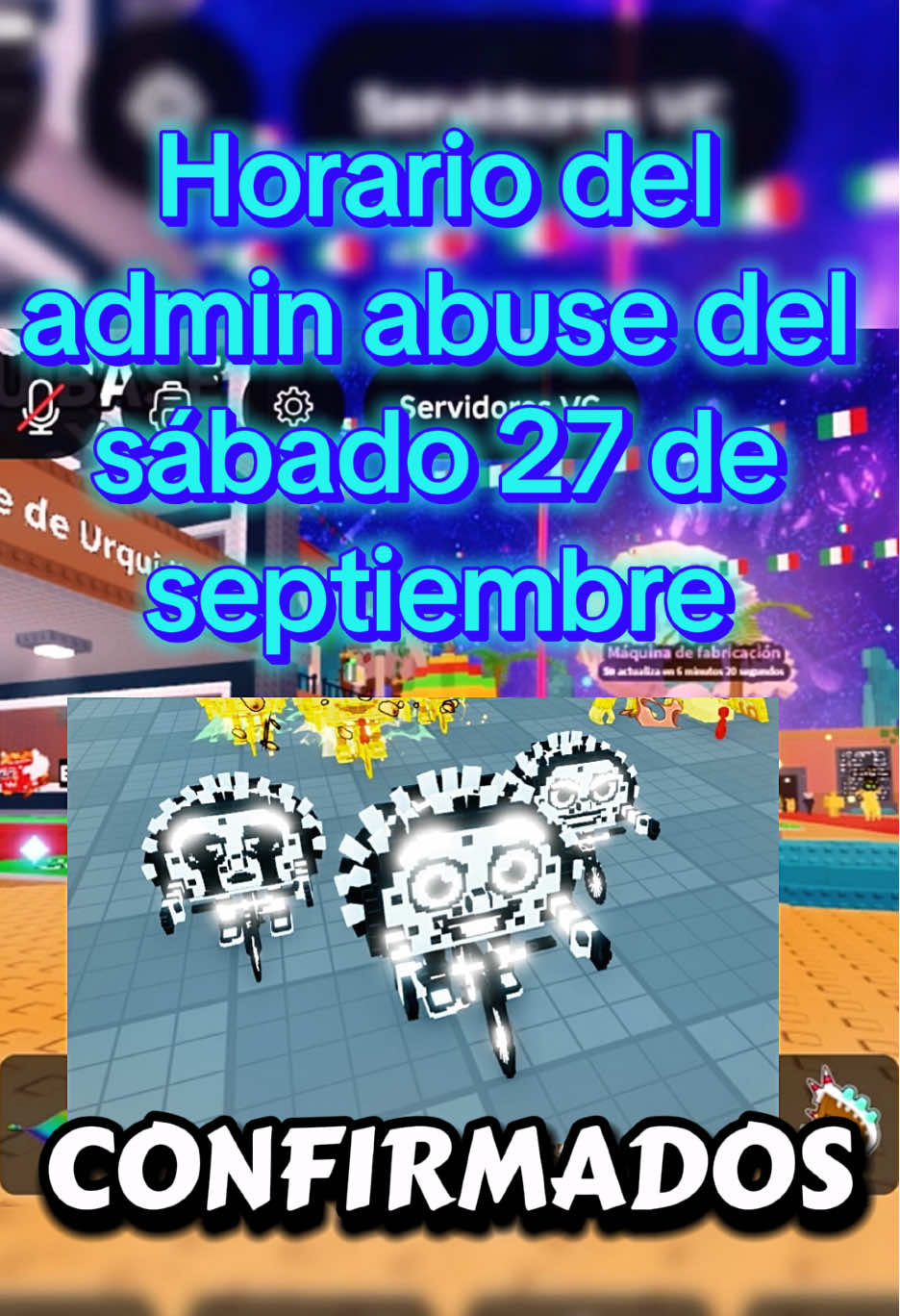 Horarios admin abuse sábado 27 de septiembre #adminabuse #roblox #evento #