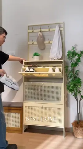 Kasut banyak tapi ruang sempit? Pakai je kabinet kasut ultra nipis ni! Reka bentuk slim, jimat ruang, tetap muat banyak kasut🔥 #rakkasut#kabinetkasut #perabotanrumahtangga #shoecabinet 