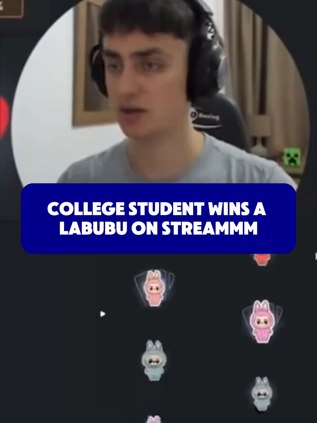 College student wins a Labubu on Streammm