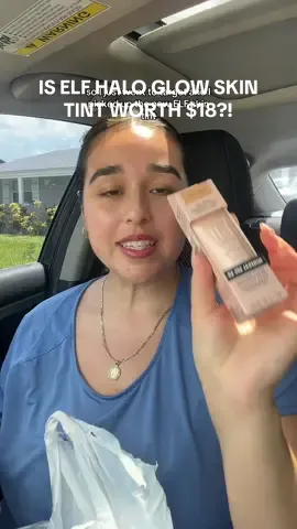 First reaction to the @e.l.f. Cosmetics mineral spf skin tint! I might need a different shade but so far so good & it’s worth it! #elfhaloglow #elfcosmetics #skintint #elfhaloglow #skintintreview 