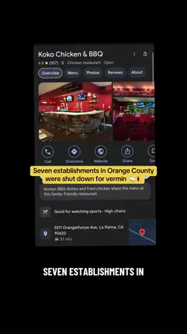 Seven establishments in Orange County were shut down for vermin #lapalma #fullerton #gardengrove #greenscreen #westminister #orangecounty #vermininfestation #fyp 