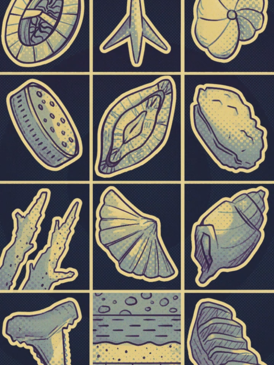 something a little different than usual. despite my aura, I actually am academiamaxxing (or used to, since I graduated already). that being said. I was angry at something yesterday and spent the day making this haha. something something coping mechanisms something something the act of creation #art #digitalart #geology #paleontology #fossils 
