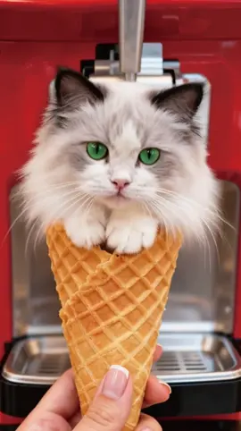 New ice cream machine🐱💓#cat #cutecat #fyp 