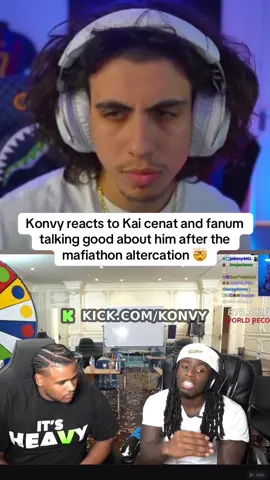 Konvy reacts to Kai cenat and fanum talking good about him after the mafiathon altercation 🤯 #tiktok #kickstreaming #foryou #konvy #kaicenat 