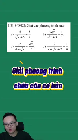 Những phương trình chứa căn cơ bản các em đã biết cách làm chưa #sachtuhoctoan7 #sachtongontoan9 #sachtuhoctoan10 #sachtuhoctoan11 #sachtuhoctoan8 
