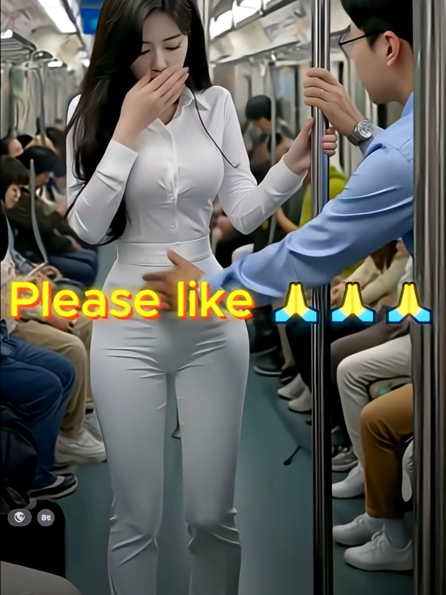 mixした地下鉄 혼잡한 지하철 #aiart #subway #short 혼잡한지하철