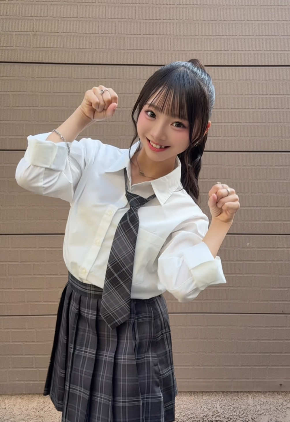 制服で踊ってみたよ🩷猫アイドルになった^ ܸ.  ̫ .ܸ ^ #jc #jc3 #中学生 #女子 #akb48 