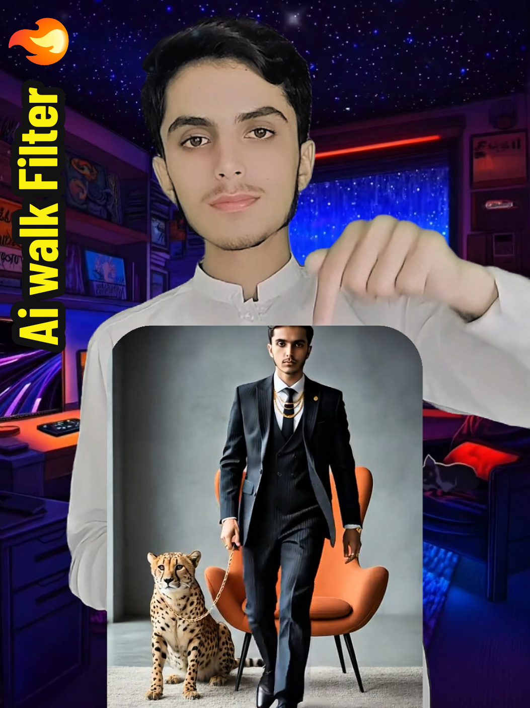 Ai walk filter Tiktok Full Trending Effect #editing #trendingfilter #viralvideos #aifilter #creatorsearchinsights 