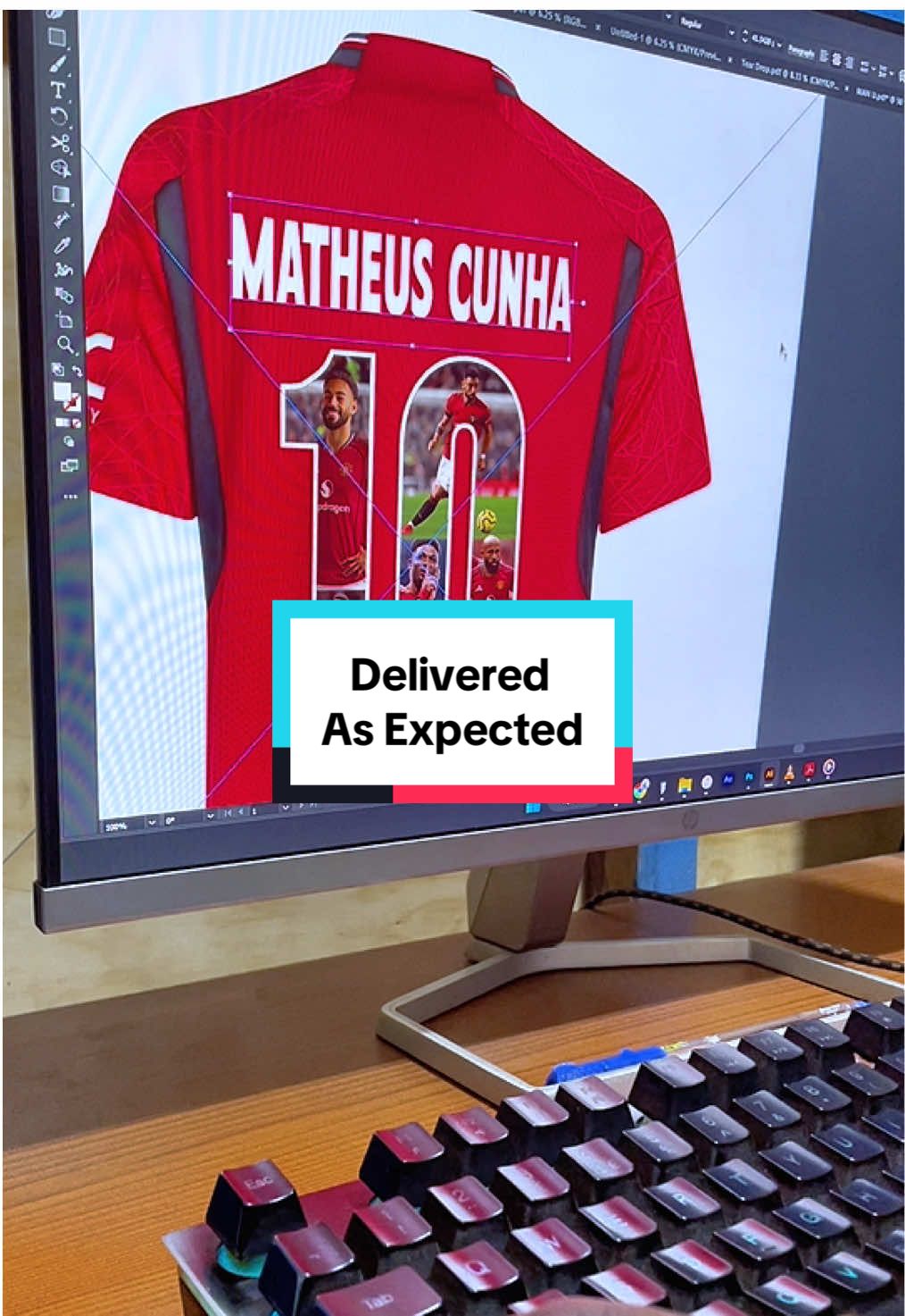 @Manchester United Jersey Branding. A custom print delivered 📦 #jersey #graphicdesign #fypシ゚ #viral #foryoupage 