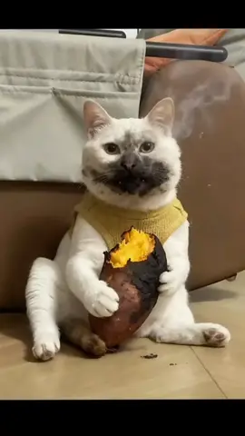 nay ăn chay làm củ khoai cho nóng#cat #viralvideo #viral #vuinhon 