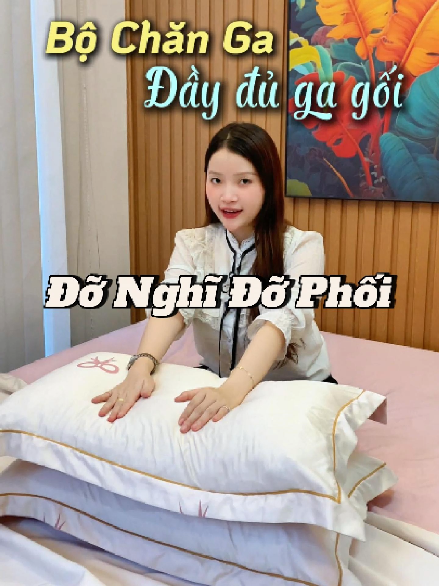 Một bộ chăn ga Lụa Thái đầy đủ cả ga và gối đỡ phải nghĩ đỡ phải phối #tomatolovehome #changagoidem #changaluathai #changaluathai6d