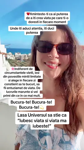 Iesi din scenariul vechi in care mintea iti spune ca viata e grea, ca trebuie sa muncesti din greu, ca oamenii sunt rai. Creaza-ti un nou scenariu favorabil tie. Ceea ce experimentezi acum, sunt reflectia credintelor tale. Nu esti o victima, esti o zeita creatoare care a uitat puterea pe care o are! Abundenta este peste tot, nu doar in bani. Deschide ochii, fii prezenta! Bucuria este peste tot, da-ti voie sa o simti! #libertate #oportunitate #credinta #manifestare 