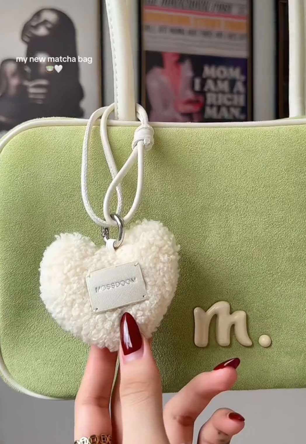 Replying to @isagifinds another mossdoom bag recommendation 🍵🤍 #bag #shoulderbag #suedebag #green #mossdoom 