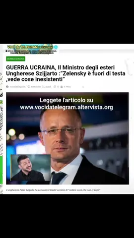 #GUERRAUCRAINA , Il Ministro degli esteri Ungherese #szijjarto  :