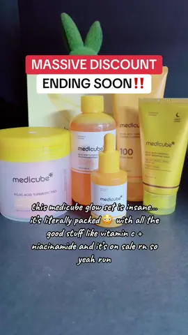 [medicube] Kojic Acid Golden Glow & Radiance Full SET | Turmeric, Niacinamide, Vitamin C, Korean Skincare Trending products flash sale discount women's products women 30+ women 40+ #tiktokshoprestock #koreanskincare #viralontiktokshop #TikTokShopCreatorPicks  #TikTokShopFallDealsForYou @medicube global     Disclaimer: Final price, shipping costs, coupons, and discounts may vary and are subject to change at any time. Always check the TikTok Shop listing for the latest details. Video posted on 09/27/2025